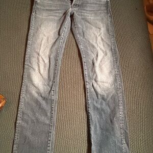 MOTHER Gray Skinny Jeans with Faded Distressing